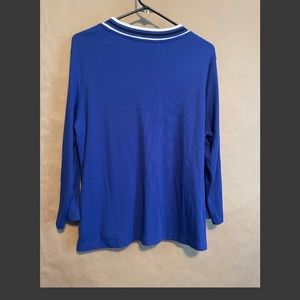 George Long Sleeve Blue Pullover Top, Women's Size XXL